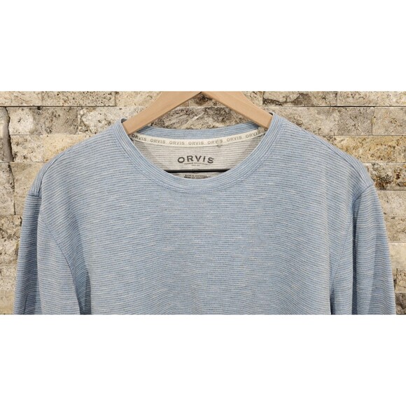 Orvis Mens Pullover Crewneck Shirt Long Sleeve Outdoor Casual Normcore Blue Sz M - Picture 5 of 13